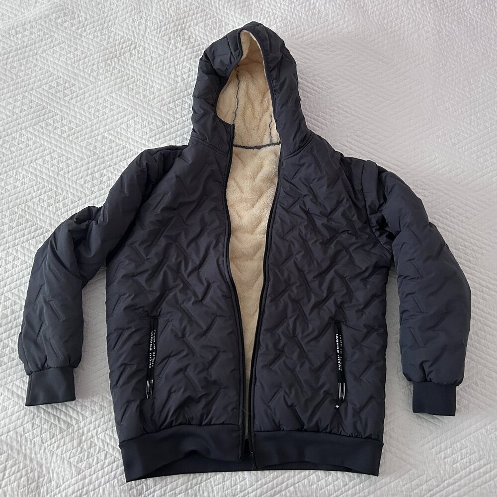 Casual Sports Hooded Jacket with Windproof Lining, Size XL